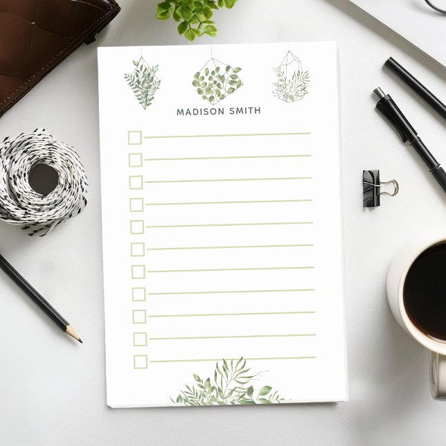 Botanical Greenery Terrarium Custom To Do List Post-it Notes (Creator Uploaded)