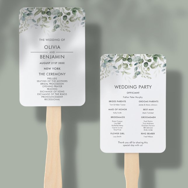 Botanical Greenery | Wedding Fan Program (Creator Uploaded)