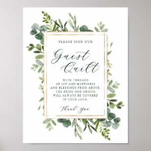 Botanical Greenery Wedding Guest Quilt Sign