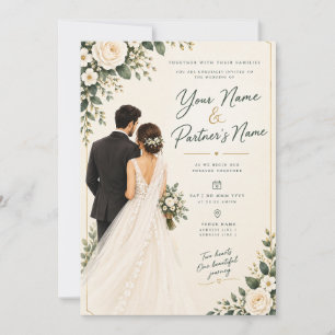 Botanical Greenery Wedding Invitation 