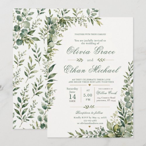 Botanical Greenery Wedding Invitation