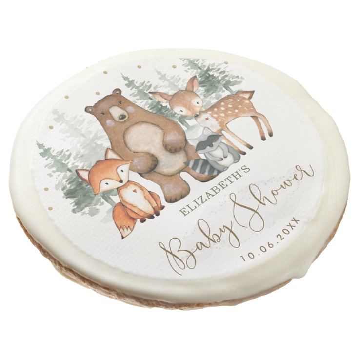 Botanical Greenery Woodland Animals Baby Shower Sugar Cookie Zazzle