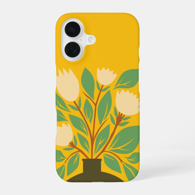 Botanical Hand drawing Floral Pot Iphone Case (Back)