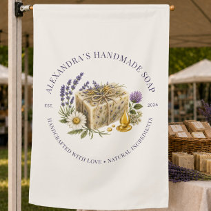 Botanical Handmade Soap Business Logo House Flag