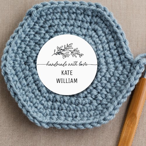 Botanical Handmade with love by clothing Iron on Labels