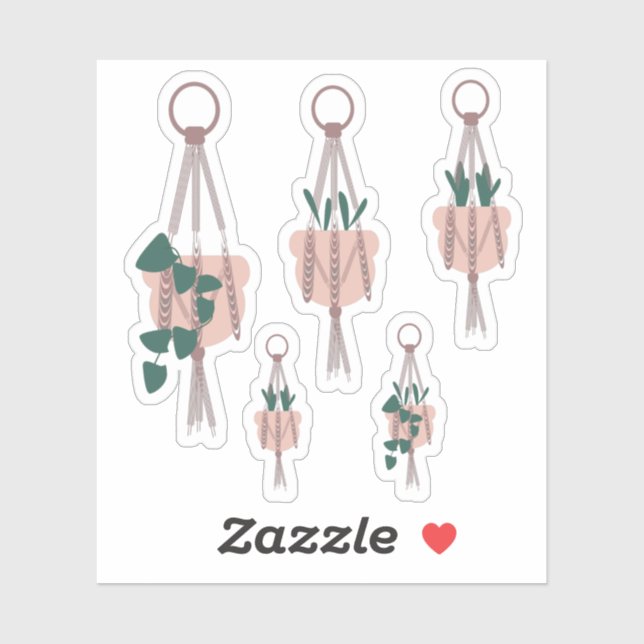 Botanical Hanging House Plants Multiples Greenery Sticker (Sheet)