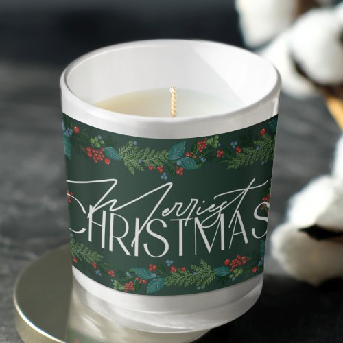 Botanical Happiest Holiday Merriest Christmas Scented Candle