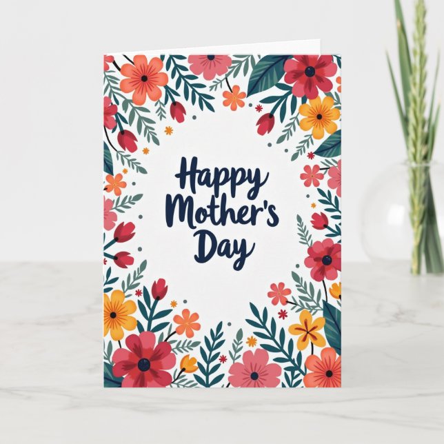 Botanical Happy Mothers Day Card (Front)