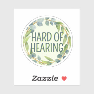 Botanical Hard of Hearing Green Deafness Sticker