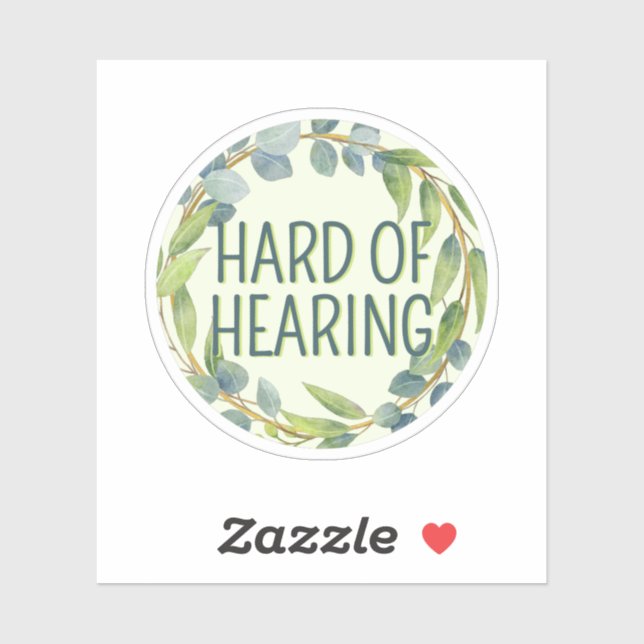 Botanical Hard of Hearing Green Deafness Sticker (Sheet)