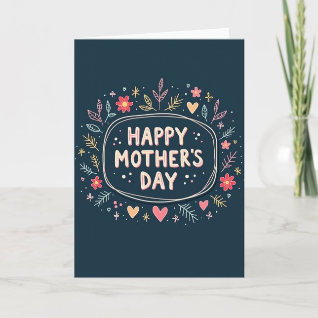 Botanical Heart Mothers Day Card (Front)