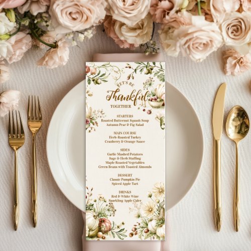 Botanical Heirloom Pumpkin Thanksgiving Menu