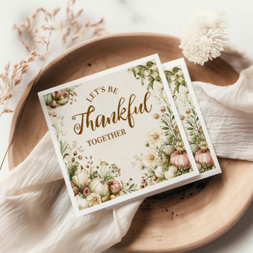Botanical Heirloom Pumpkin Thanksgiving Napkins