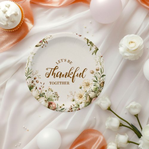 Botanical Heirloom Pumpkin Thanksgiving Paper Plates