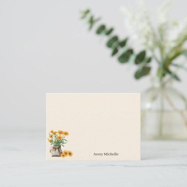 Botanical Herbal Illustration Personal Stationary Note Card (Standing Front)