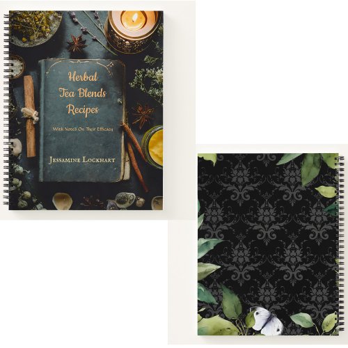 Botanical Herbal Witch Tea Recipe Spiral Notebook