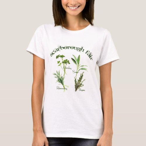 Botanical Herbs Parsley Sage Rosemary Thyme Text T_Shirt