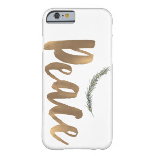 Botanical Holiday Peace Branch Pine Rustic Gold Barely There iPhone 6 Case