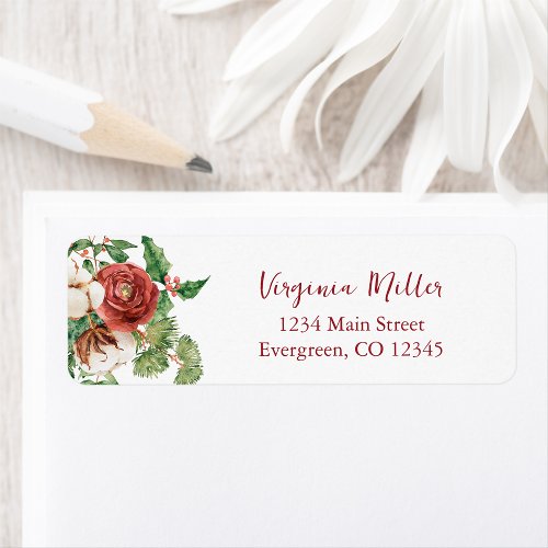 Botanical Holiday Return Address Labels