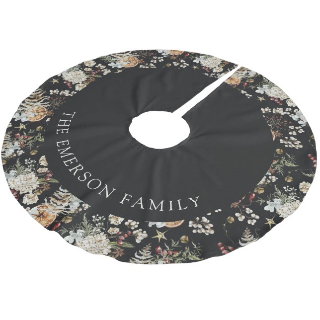 Botanical Holiday Tree Skirt (Angled)