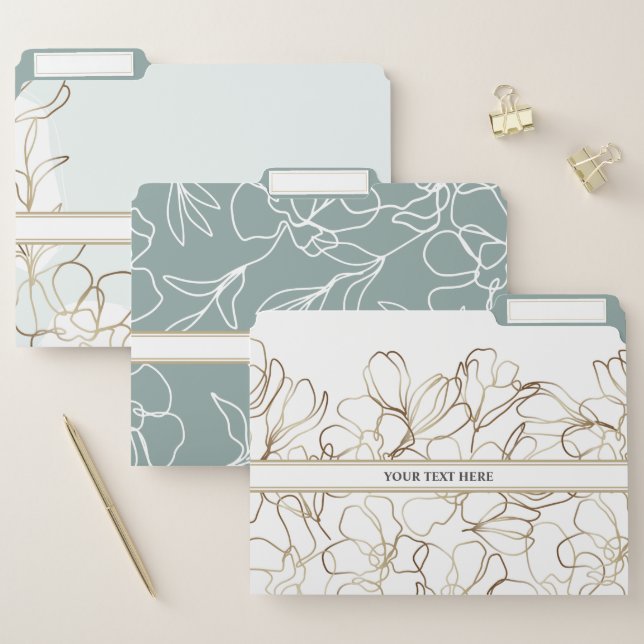 Botanical Home Office Personalized File Folder Set (Set)