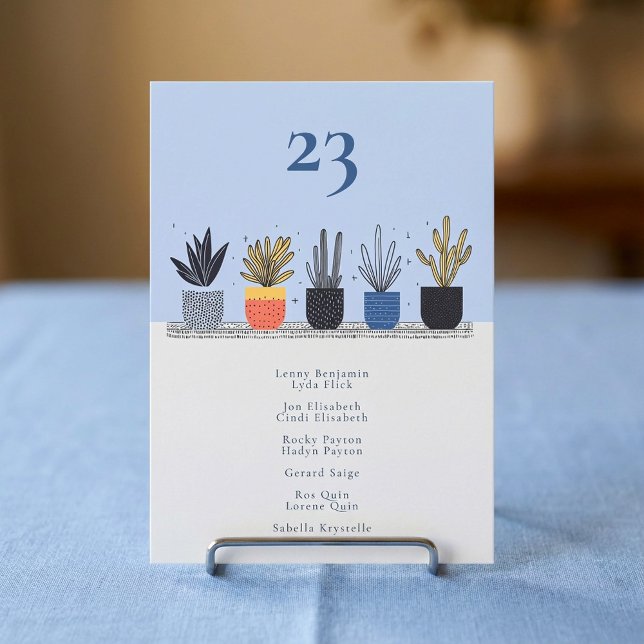 Botanical house plant Table Number seating chart (Botanical house plant Table Number seating chart.)