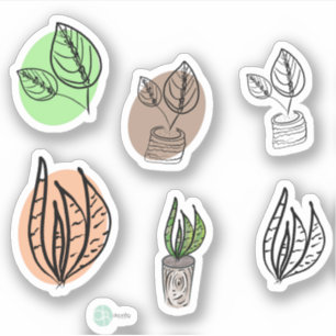 Botanical Houseplant Mix Planner Sticker