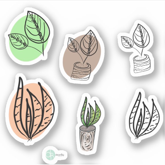 Botanical Houseplant Mix Planner Sticker (Front)