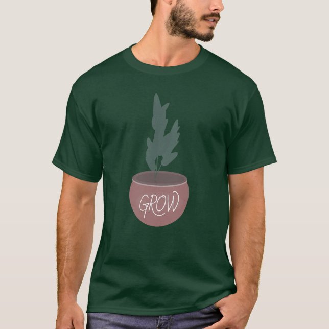 Botanical Houseplants Plant Pot Greenery T-Shirt (Front)