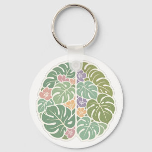 Botanical Human Brain Growth Mindset Keychain