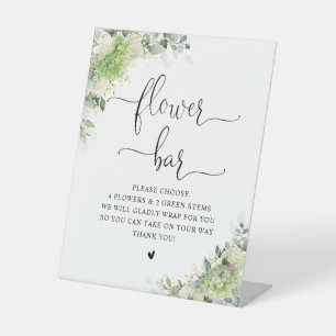 Botanical Hydrangeas Bridal Shower Flower Bar Sign