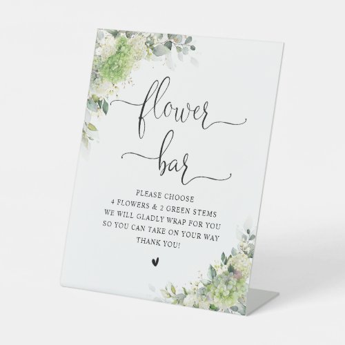 Botanical Hydrangeas Bridal Shower Flower Bar Sign