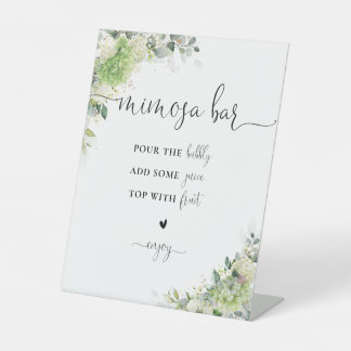 Botanical Hydrangeas Mimosa Bar Sign