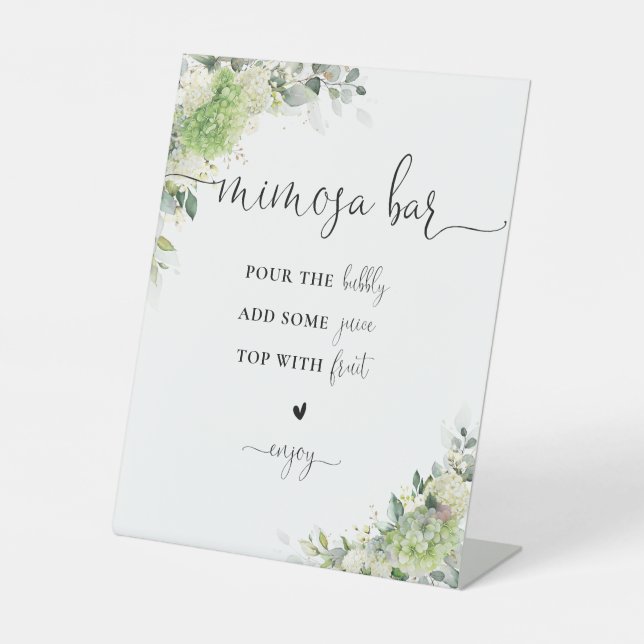 Botanical Hydrangeas Mimosa Bar Sign (Front)