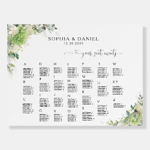 Botanical Hydrangeas Seating Chart Foam Board