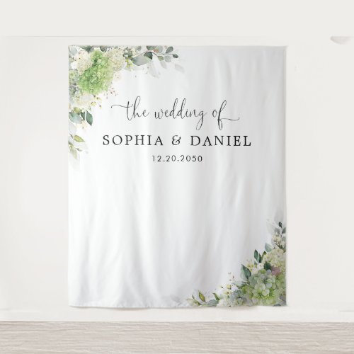 Botanical Hydrangeas Wedding Backdrops Banner