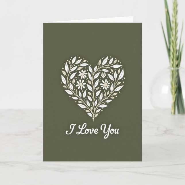 Botanical I Love You Card (Front)