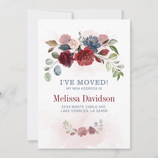 Botanical I’ve Moved Floral New Home Announcement (Front)