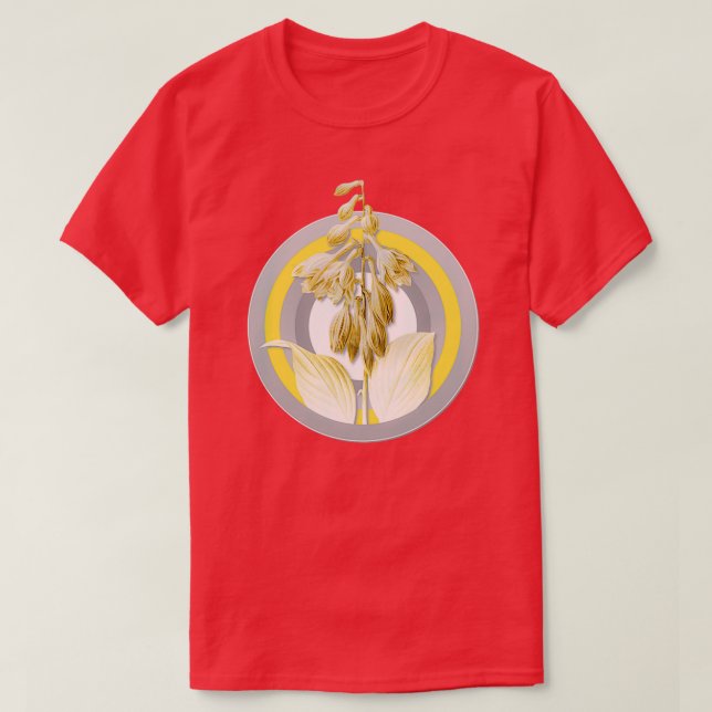 Botanical Illustration Blue Daylily in Gray and Ye T-Shirt (Design Front)