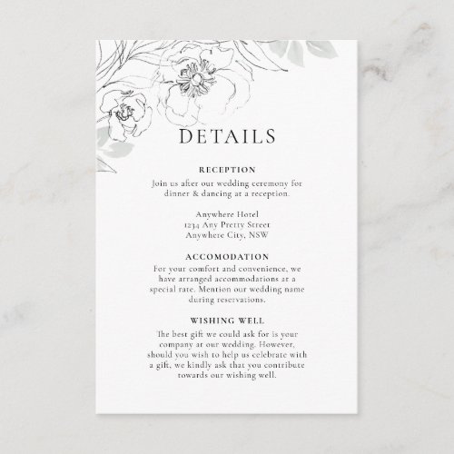 Botanical Illustration Details Enclosure Card