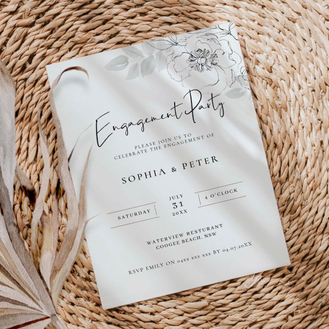 Botanical Illustration Engagement Party Invitation (Creator Uploaded)