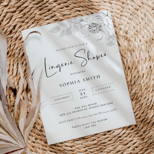 Botanical Illustration Lingerie Shower Invitation