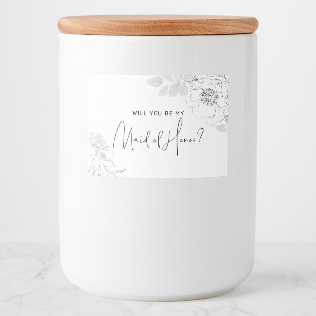 Botanical Illustration Maid of Honor Candle Label (Front)