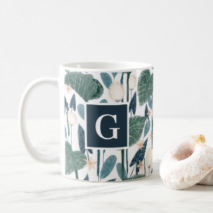 Botanical Illustration Plant Mom Monogram Coffee Mug
