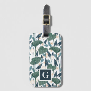 Botanical Illustration Plant Mom Monogram Luggage Tag