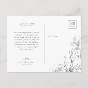 Botanical Illustration Thank You postcard