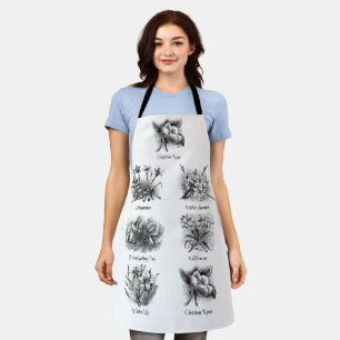 Botanical illustrations apron