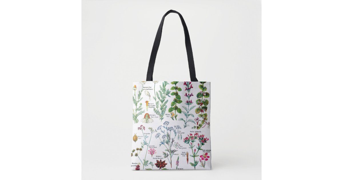 Botanical Illustrations Larousse Plants Tote Bag Zazzle
