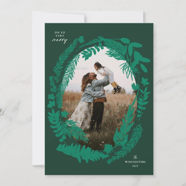 Botanical Impressions Frame Christmas Holiday Card (Front)