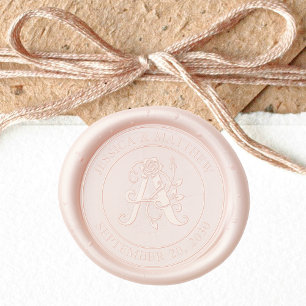 Botanical Initial A Name Date Wedding Wax Seal Stamp
